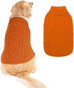BINGPET Thermal Knitted Dog Sweater for Small Medium Large Dogs,Winter Dog Cat Coat Warm Sweartershirts Outfits,Classic Cable Knit Turtleneck Pullover Dog Jumper Coat Warm Sweartershirts - Image 10