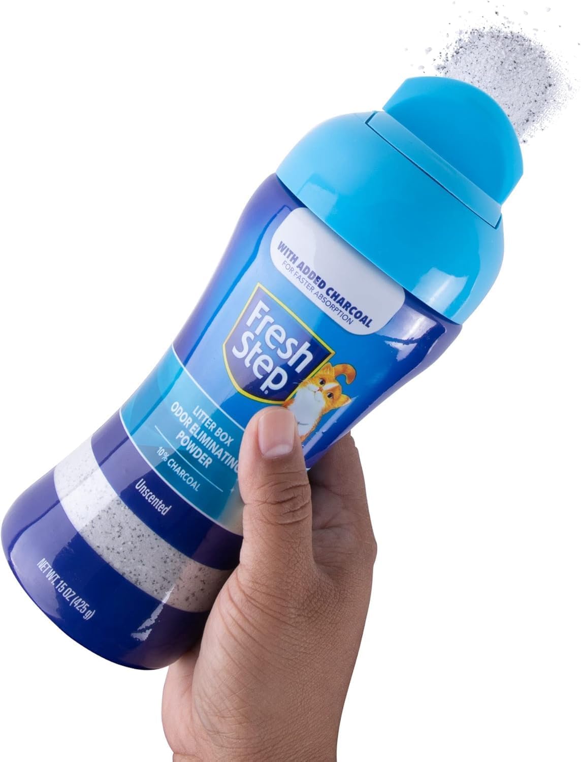 Fresh Step litter box smell remover powder close up