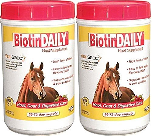 Durvet Biotin Daily Hoof Care Supplement 2 Pack Front View USA Imported Equine Care