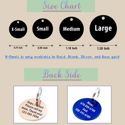 HAVEATAG circle shaped cat identity tag in rose gold finish.