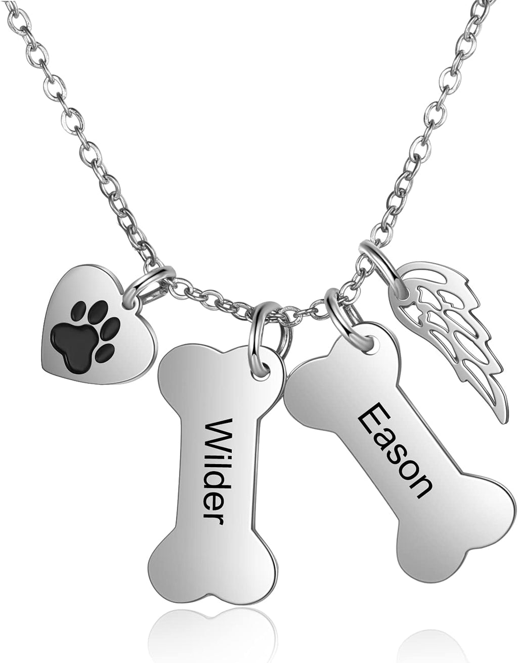 Back view of the personalized pet loss memorial jewelry showing the secure clasp.