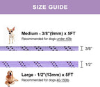 Petarea British style dog training lead layout showcasing the full five foot length.