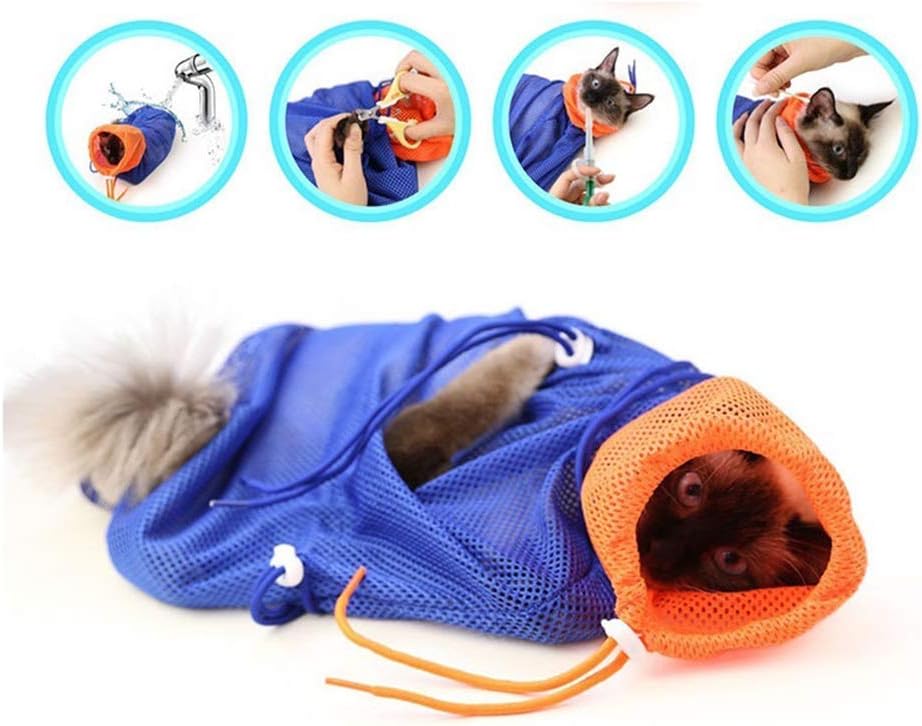 Famoore cat grooming bag showing paw access openings