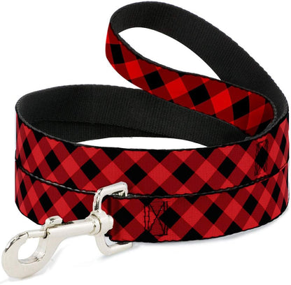 Buckle-Down diagonal buffalo plaid pet leash front view