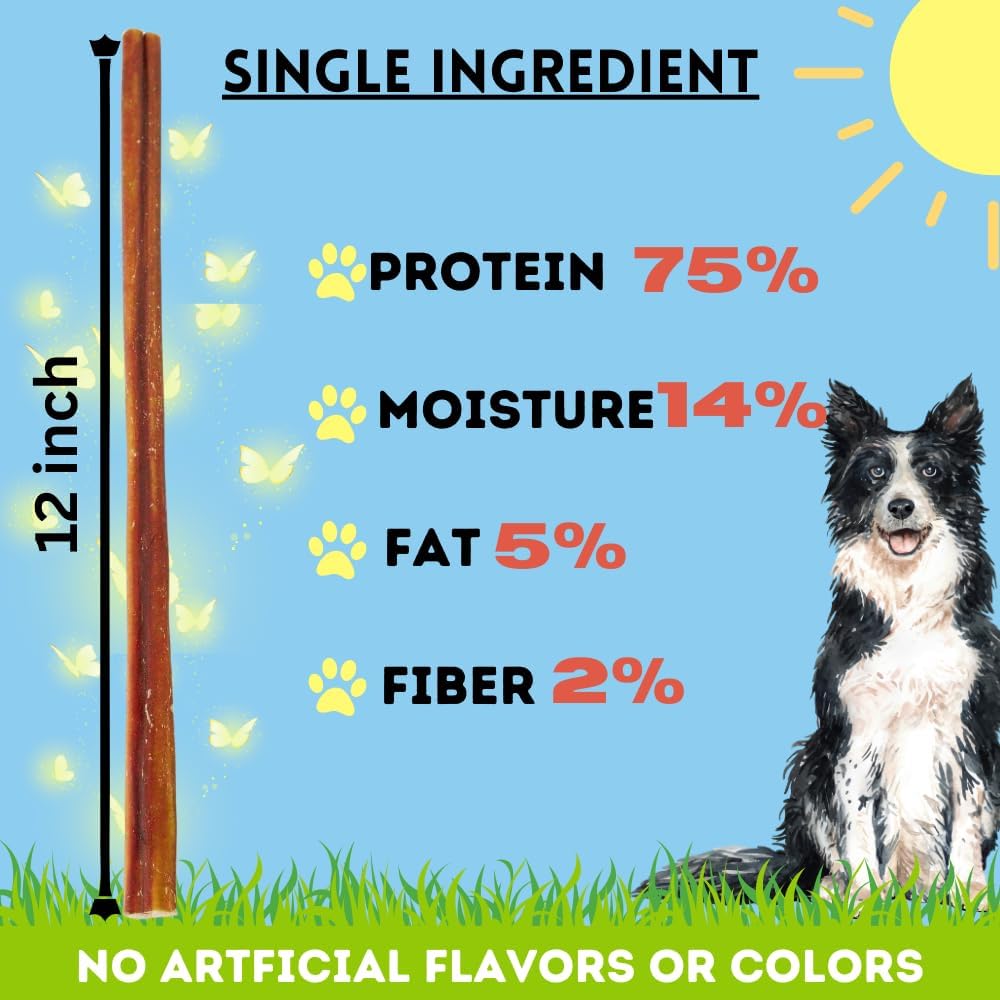 Odor free grass fed beef bully sticks bundle for canine boredom relief