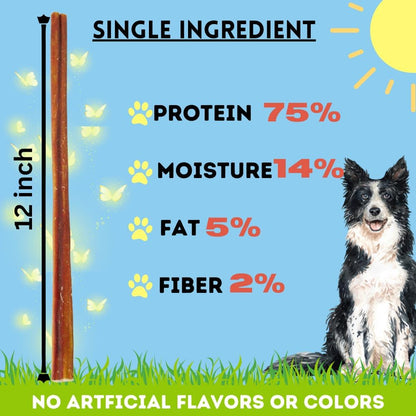 Odor free grass fed beef bully sticks bundle for canine boredom relief
