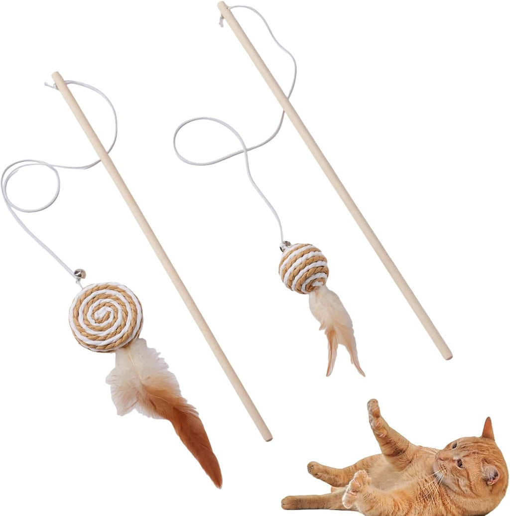 NOWFRESH Cat Wand Toy Set, 2 PCS Interactive Cat Teaser Wands with Cute Bee & Mouse Designs, Equipped with Bells and Streamers to Captivate Your Cat's Attention - Image 11