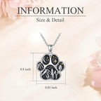 Side view of the authentic KZX silver paw print necklace highlighting its polished finish