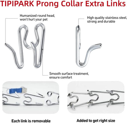 TIPIPARK durable rust-resistant metal extra links for pet training collars.
