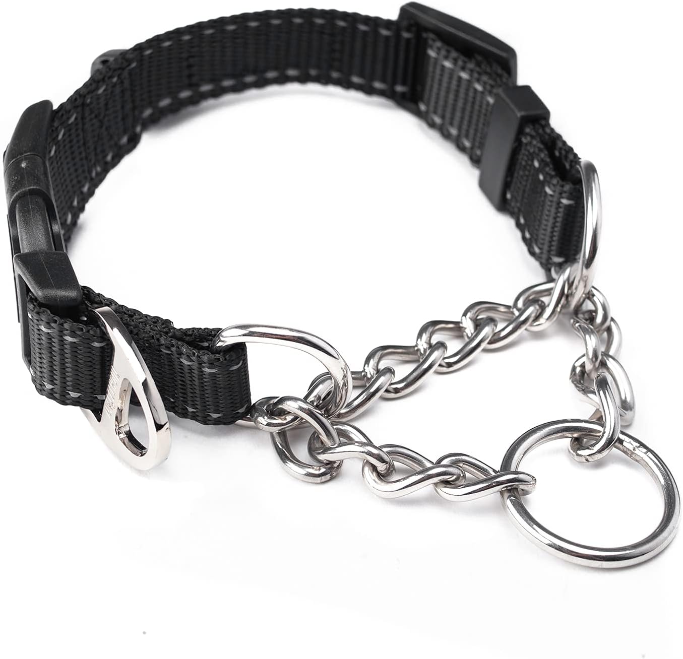 Mighty Paw Martingale Dog Collar 2.0 | Trainer Approved Limited Slip Collar with Stainless Steel Chain & Heavy Duty Buckle - Modified Cinch Collar for Gentle & Effective Pet Training - Medium, Grey - Image 12