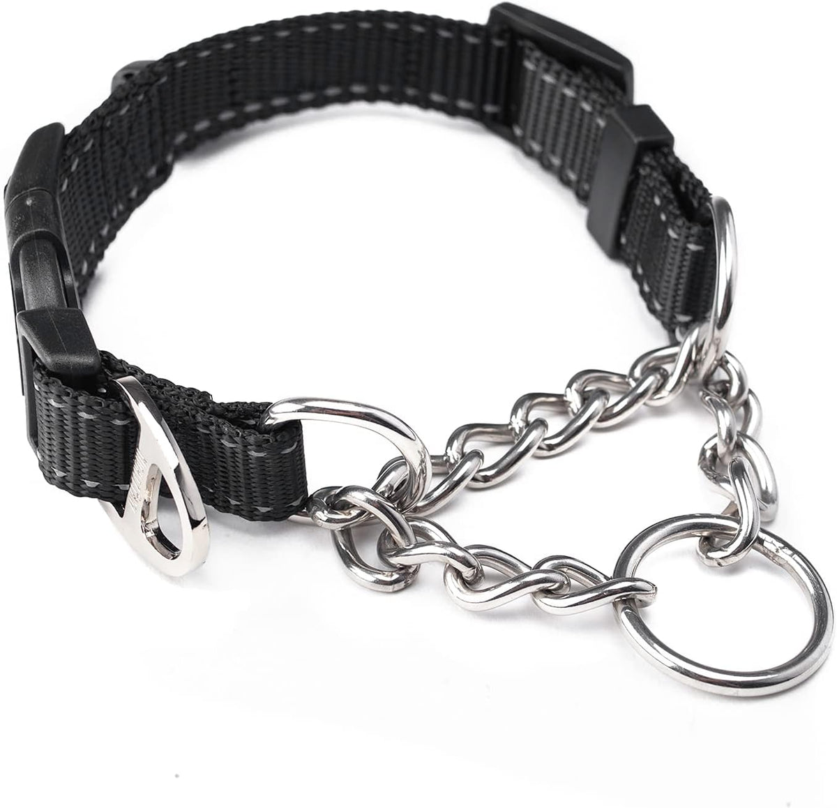 Mighty Paw Martingale Dog Collar 2.0 | Trainer Approved Limited Slip Collar with Stainless Steel Chain & Heavy Duty Buckle - Modified Cinch Collar for Gentle & Effective Pet Training - Medium, Grey - Image 12