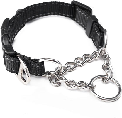 Mighty Paw Martingale Dog Collar 2.0 | Trainer Approved Limited Slip Collar with Stainless Steel Chain & Heavy Duty Buckle - Modified Cinch Collar for Gentle & Effective Pet Training - Medium, Grey - Image 12