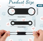 Two different sizes of Styquenzer slide on pet ID tag silent holders laid flat.