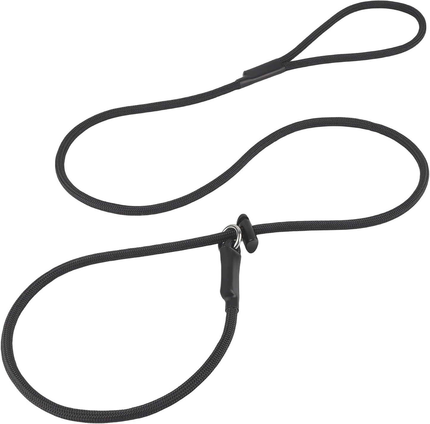 Fursdoly slip lead dog leash front view black nylon training rope