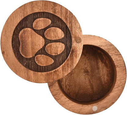 Angled view of Edhas small wooden pet memorial box