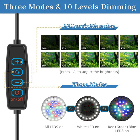 DaToo 7W LED aquarium lamp with gooseneck