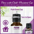 Authentic Now Foods essential oil packaging highlighting the revitalizing attribute