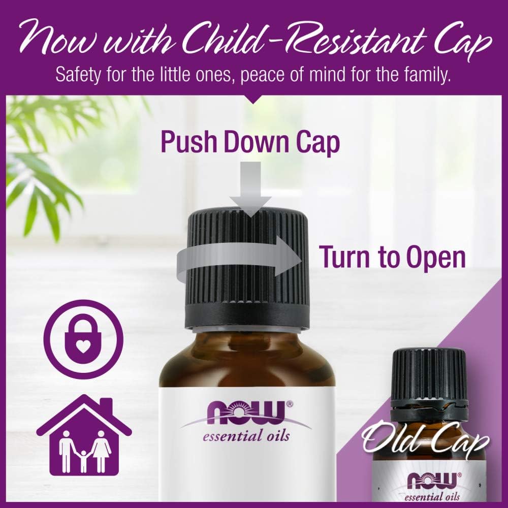 Authentic Now Foods essential oil packaging highlighting the revitalizing attribute