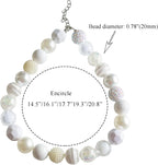 Luxury large pearl dog necklace with sparkling crystal spacers displayed on a white background.