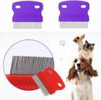 Ergonomic anti-slip handle on dog and cat flea comb