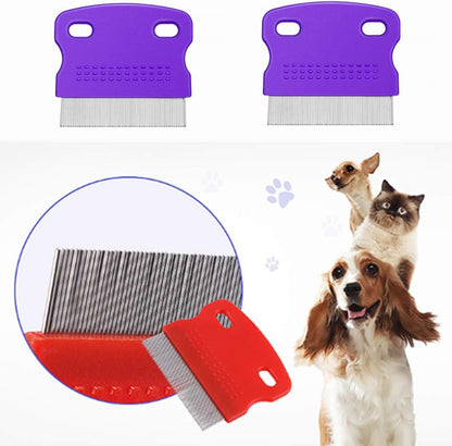 Ergonomic anti-slip handle on dog and cat flea comb