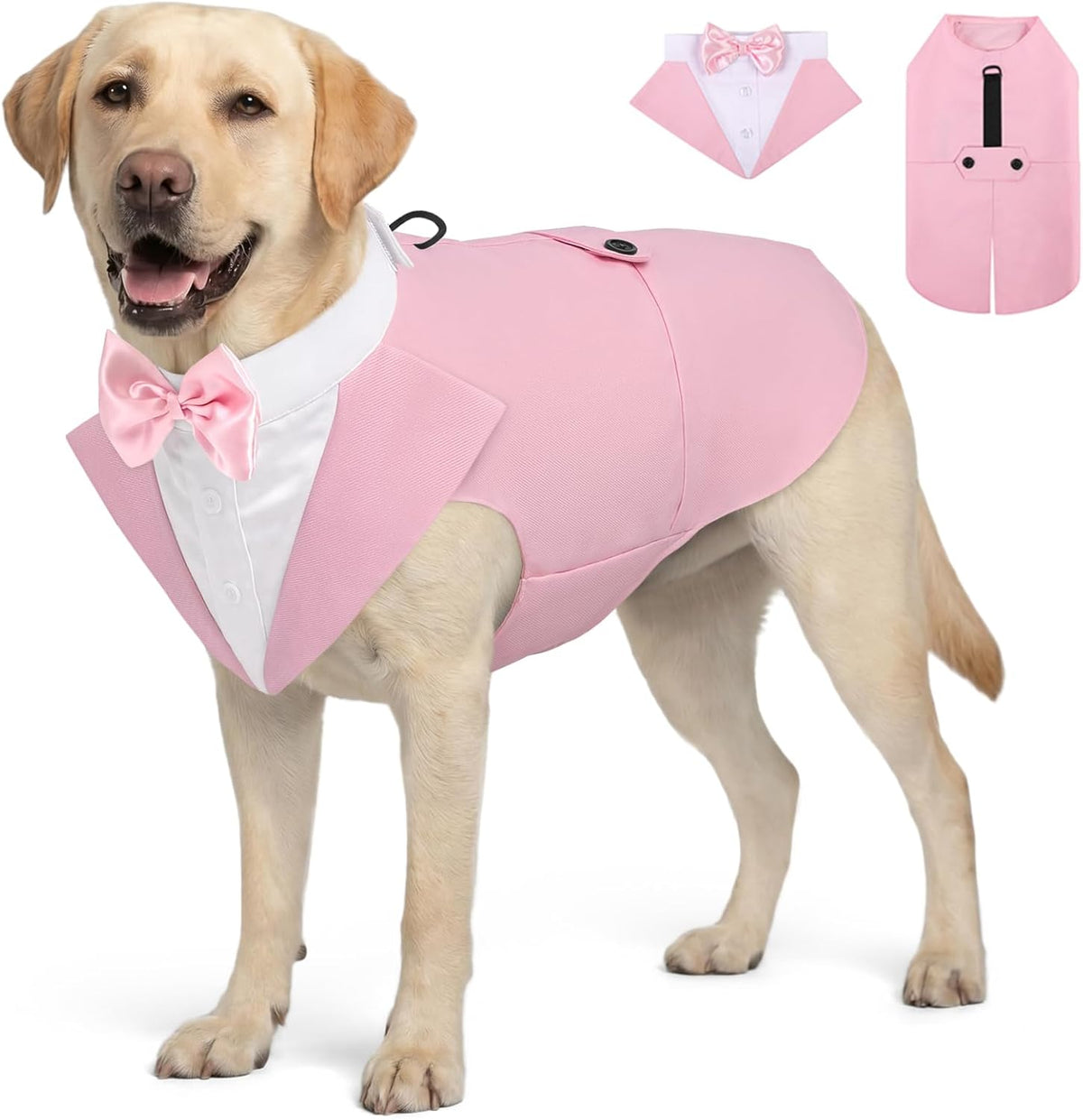 AOFITEE Dog Tuxedo Formal Dog Suit and Bandana Set, Gentle Dogs Wedding Party Suit Bow Tie Shirt, Tuxedo for Small Dogs Costume Outfit with Detachable Bowtie Collar for Christmas Halloween Dress Up - Image 13