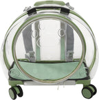Cat Backpack Carrier, Transparent & Breathable Cat Carrier with Wheels, Large Space Bubble Pet Backpack for Kitty Dog Bunny Up to 20lbs, Multiple Carrying Options, Perfect for Traveling/Taking a Walk - Image 1