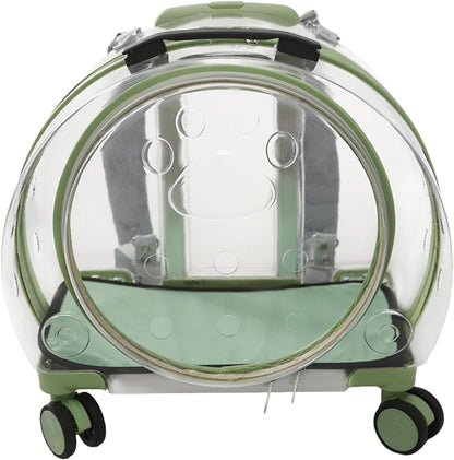 Cat Backpack Carrier, Transparent & Breathable Cat Carrier with Wheels, Large Space Bubble Pet Backpack for Kitty Dog Bunny Up to 20lbs, Multiple Carrying Options, Perfect for Traveling/Taking a Walk - Image 1