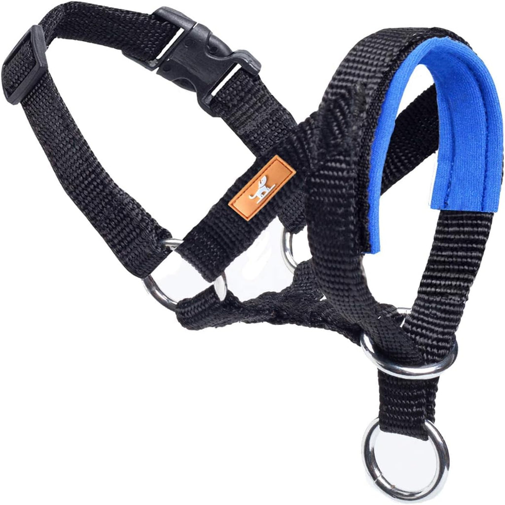 Packaging view of the authentic imported Wintchuk premium nylon dog head collar for large breeds.
