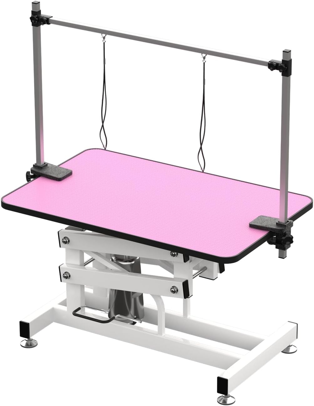 Hydraulic Dog Pet Grooming Table, 42 Inch Heavy Duty Professional Pet Grooming Station 21'' -36'' Height Adjustable for Large Dog at Home with Adjustable Overhead Arm, Clamp and Grooming Noose, Black - Image 11