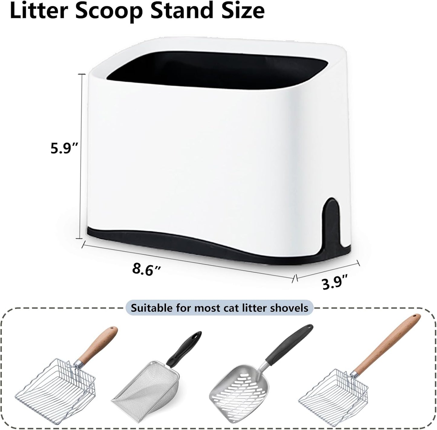 White cat litter scoop holder showing removable inner bin