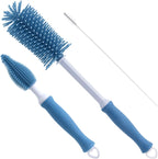 Auerllcy blue silicone cleaning brush set front view