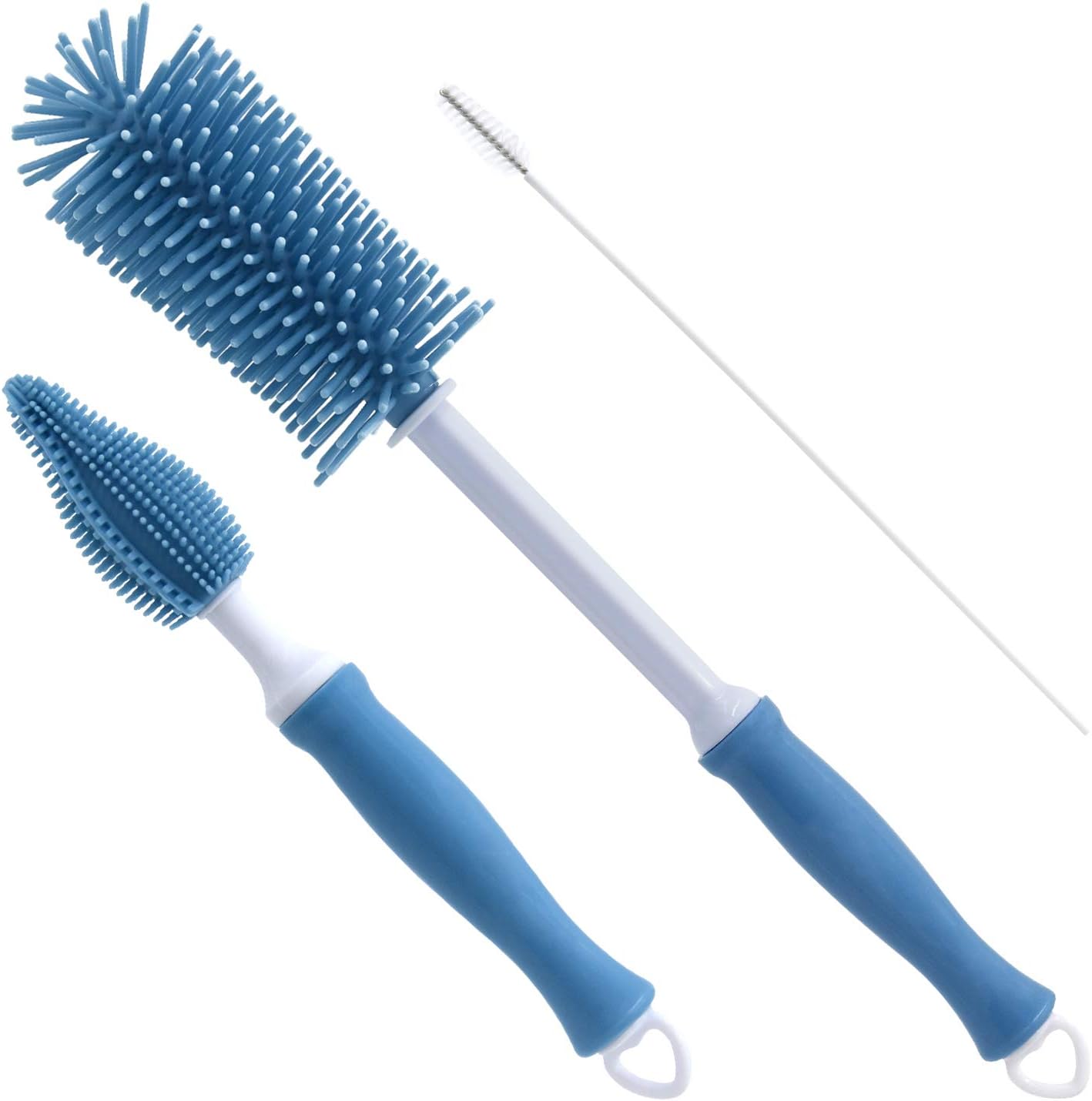Auerllcy blue silicone cleaning brush set front view