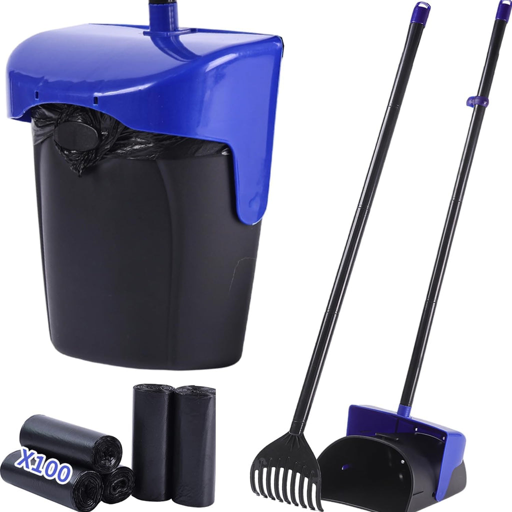 ienjoyed Pooper Scooper Large Swivel Bin & Rake with 160 Waste Bags,Heavy Duty Dog Pooper Scooper with Bag Attachment for Dogs, Long Handle Poop Scooper with Lid for Yard, Grass, Gravel(Green) - Image 13