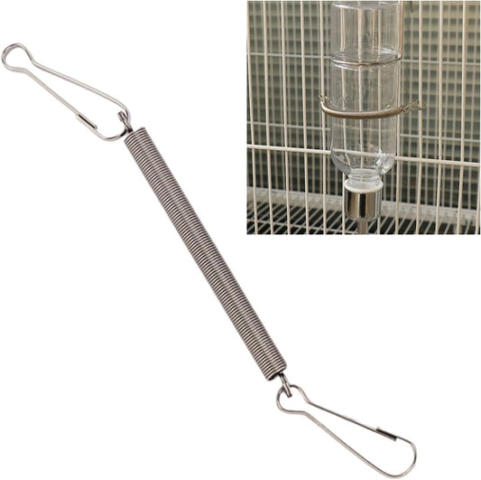 3.1in Spring with Clips Metal Springs 2 Clips Cage Accessories for Small Animal Hamster Guinea Pigs Water Dispenser Water Bottle Clip On Holder - Image 2