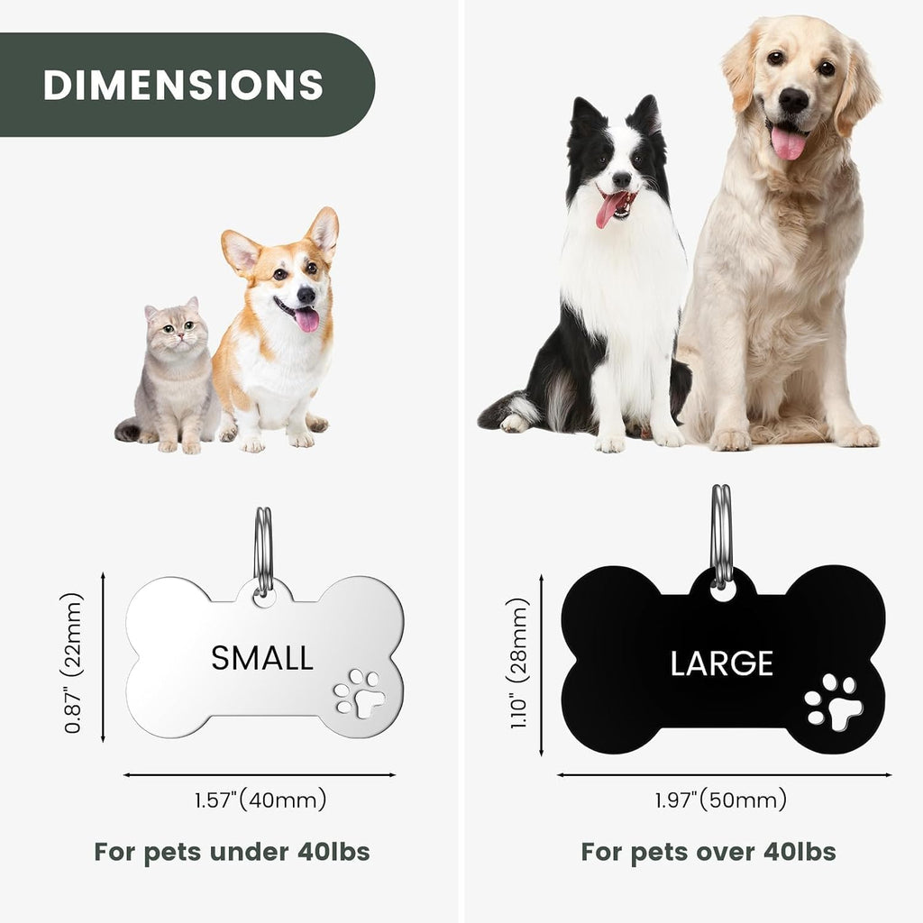 YEHANTI durable stainless steel animal name plate demonstrating the scratch resistant laser text.