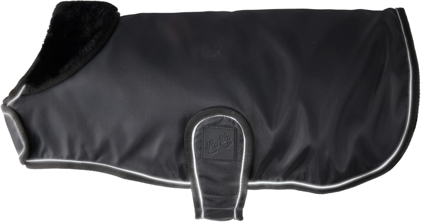 Pet Passion Breeze II dog raincoat front view black small size