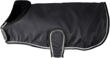 Pet Passion Breeze II dog raincoat front view black small size
