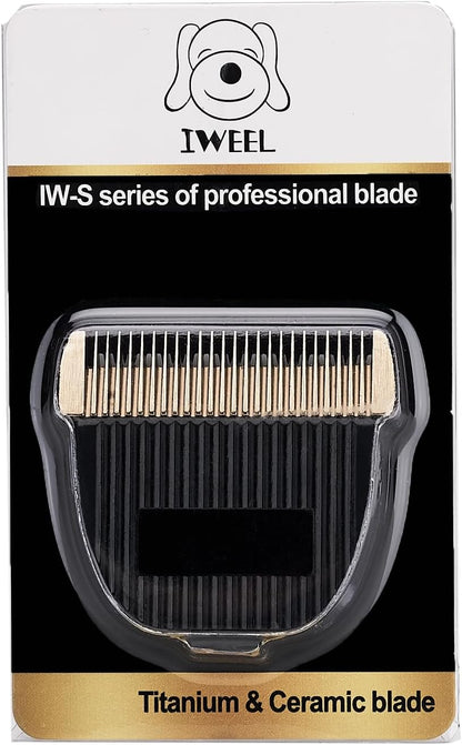 Premium pet grooming replacement blade for cordless dog clippers showing snap on mechanism.