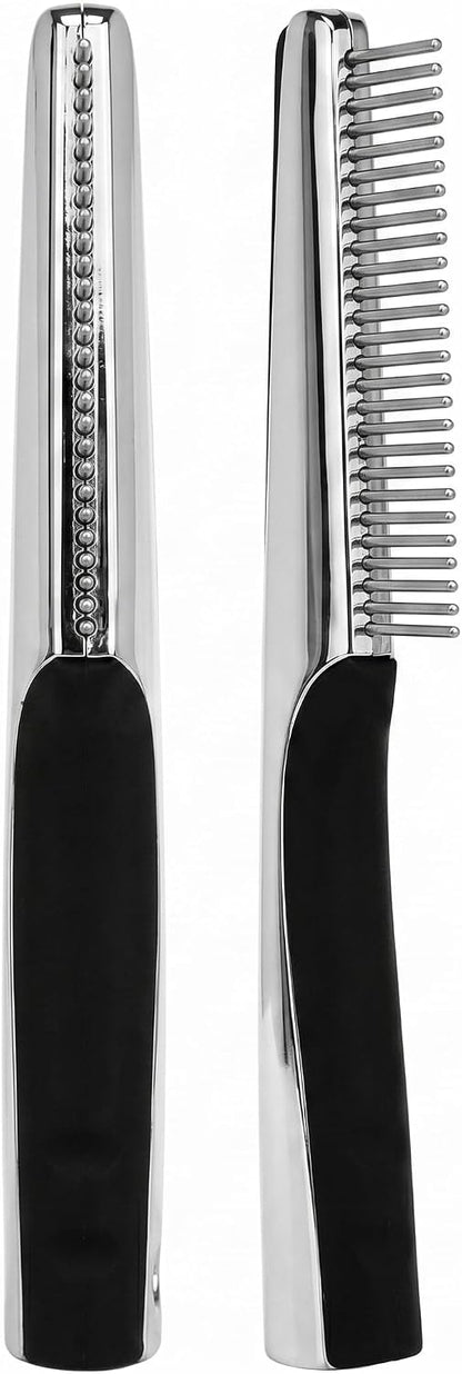 Resco pet grooming comb with ergonomic handle close up