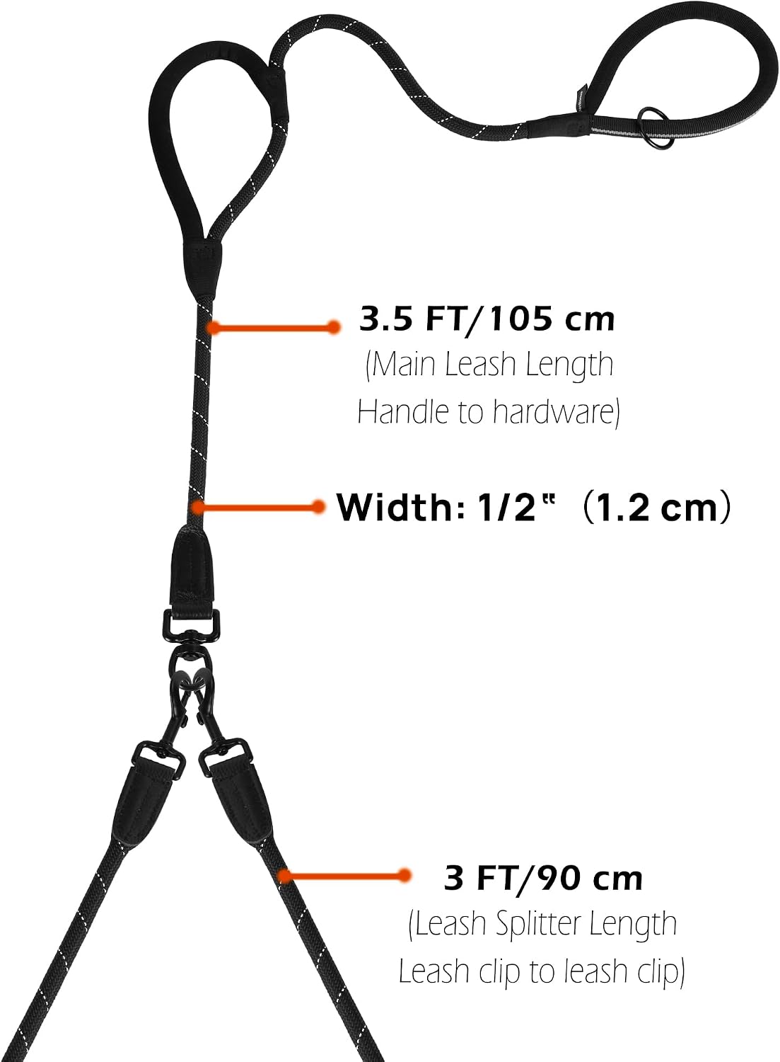 PetBonus twin dog walking lead packaging and premium imported hardware