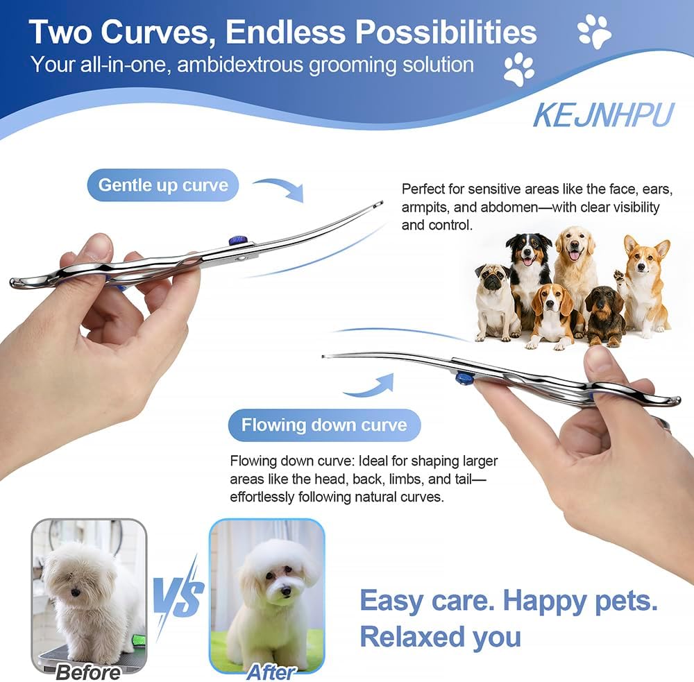 Stainless steel pet grooming comb included in the professional dog care kit