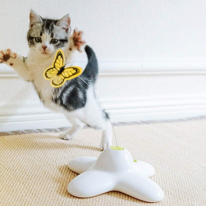 All For Paws Flutter Bug Cat Toy with a realistic flashing butterfly attachment.