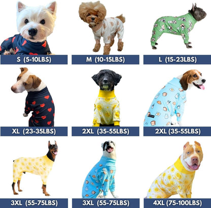 Spark Paws dog recovery suit side profile showing stretch