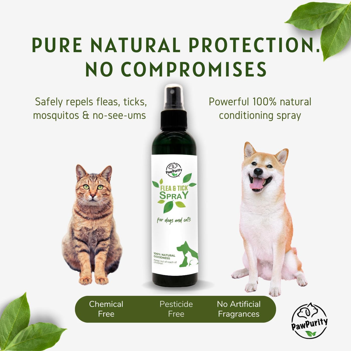 Authentic USA imported non-toxic pet pest control defense kit on plain background.