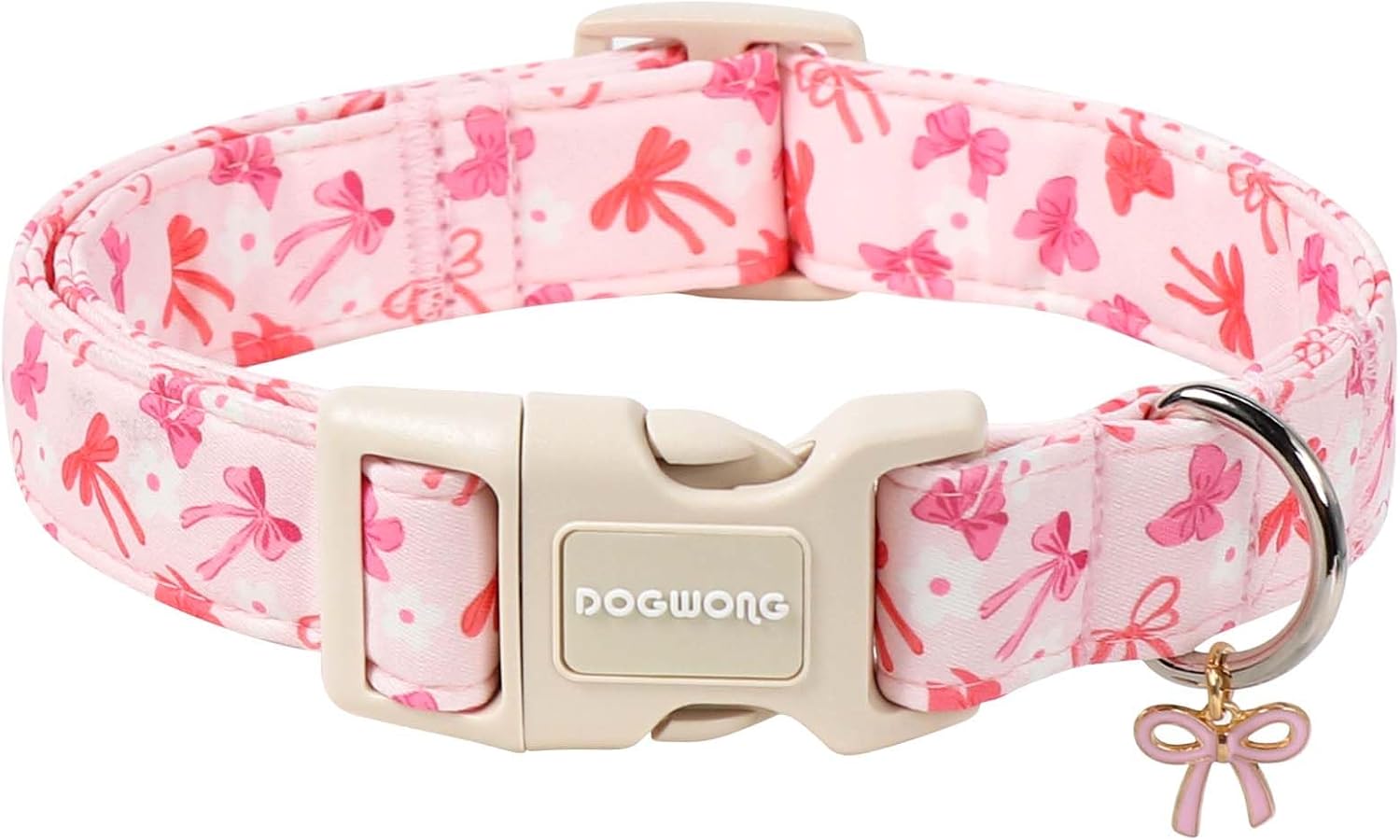 DOGWONG Cute Bowtie Printed Collar for Small Medium Large Dogs - Pink Dog Collar for Girl Female Dogs,S - Image 14