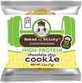 Baked by Sticky Protein Chocolate Chip Cookie 6 count pack front view authentic USA import.