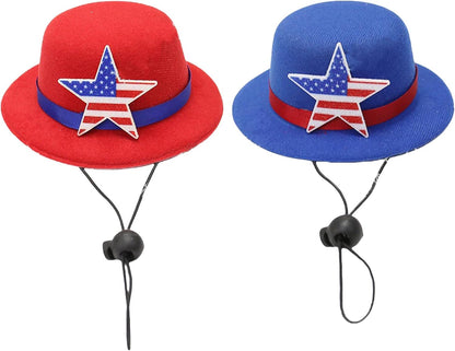 Two Lyrrzn pet top hats set for Independence Day