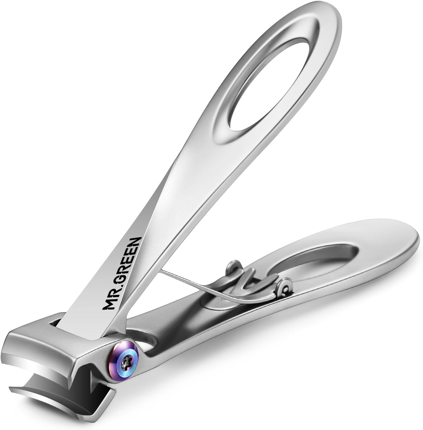 MR.GREEN wide jaw stainless steel nail clipper front view