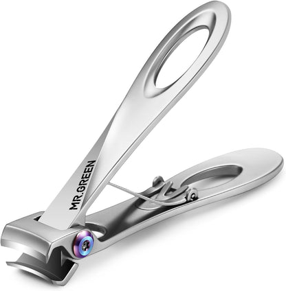 MR.GREEN wide jaw stainless steel nail clipper front view